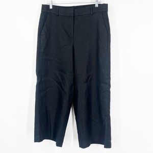 J. Crew High Rise Sydney Pants in Black Stretch Linen Blend